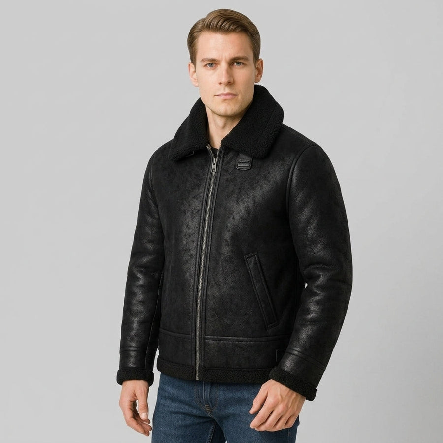John | Taormina Leather Aviator Jacket