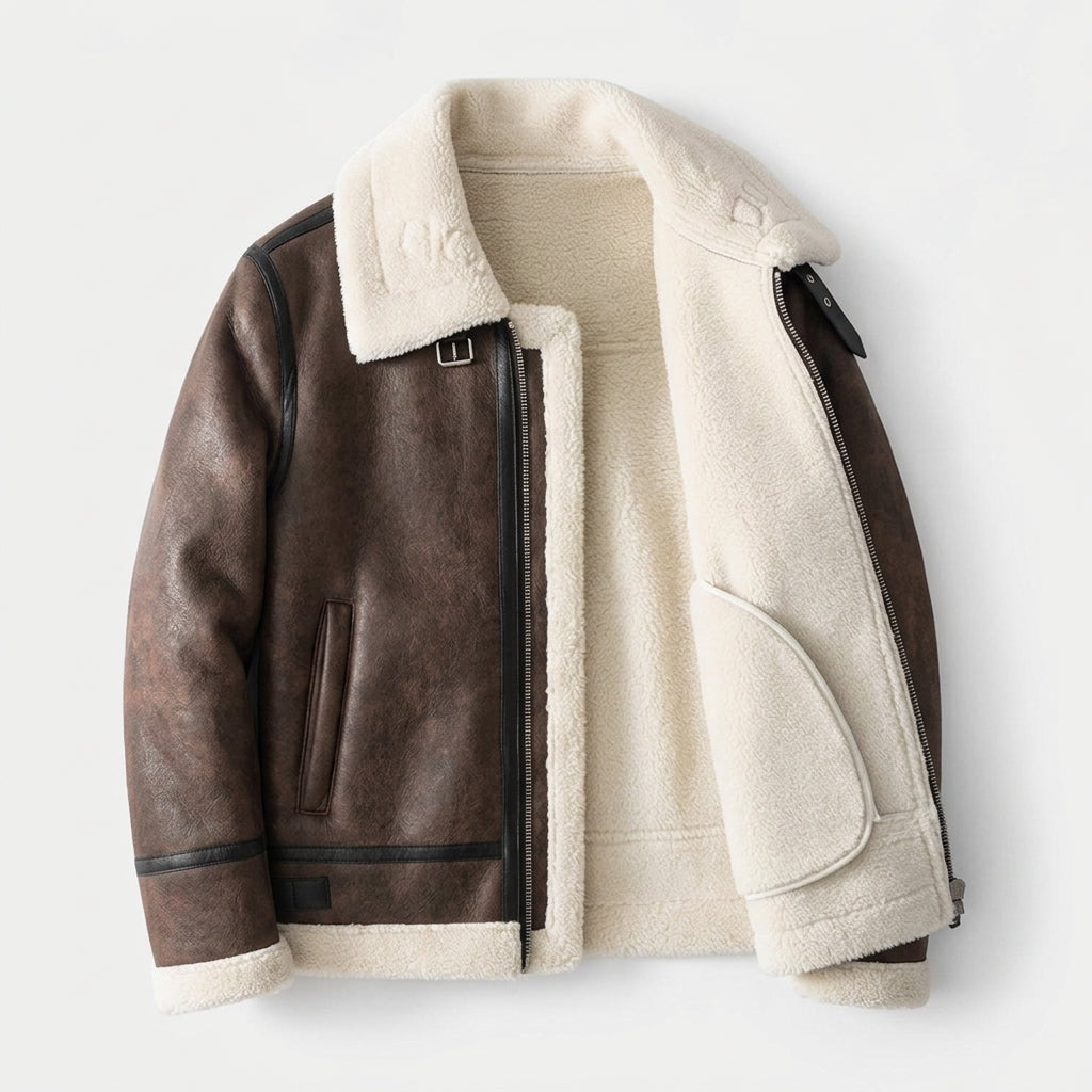 John | Taormina Leather Aviator Jacket