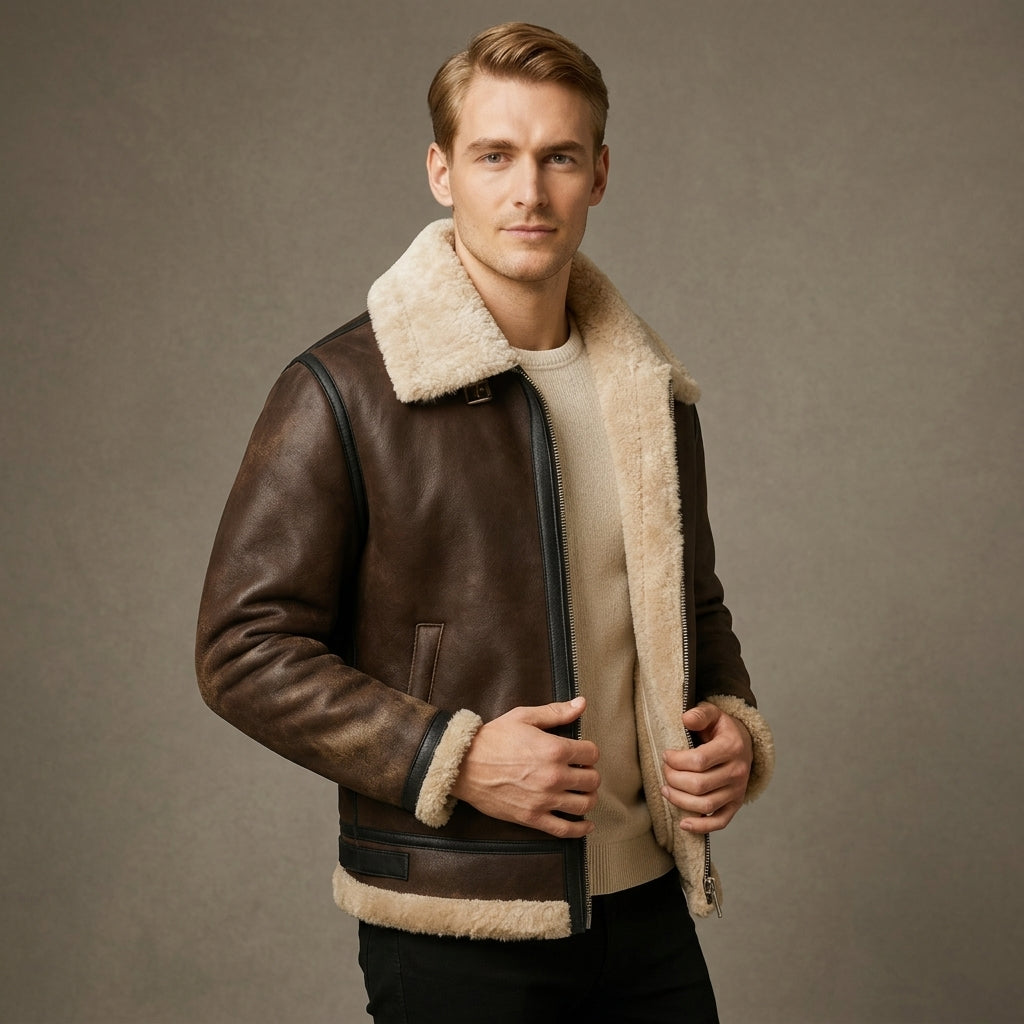 John | Taormina Leather Aviator Jacket