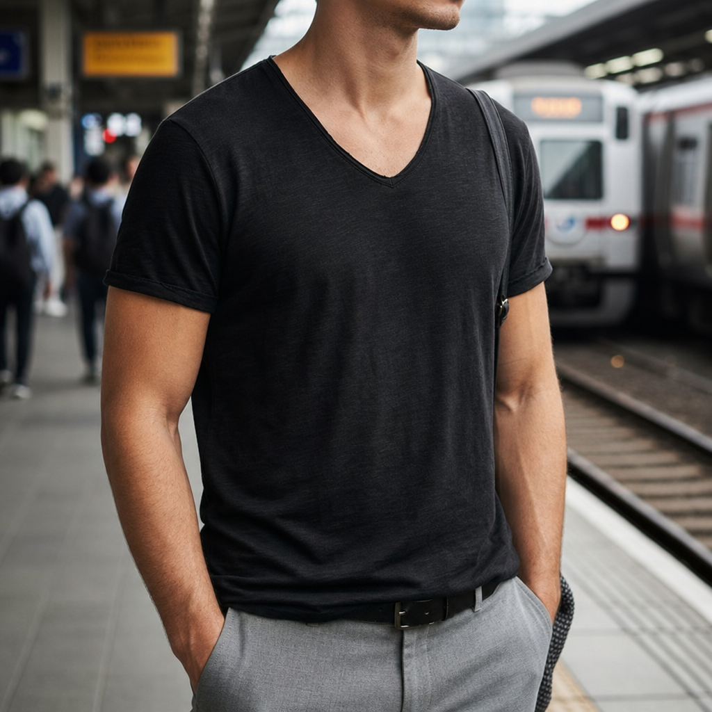 Jonathan | Biot V-Neck Cotton Tee