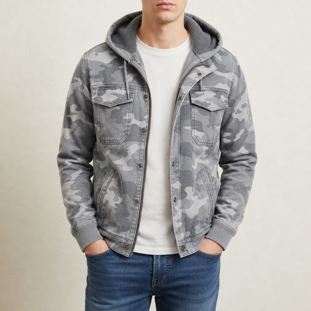 Jonathan | Gozo Camo Hooded Cargo Jacket