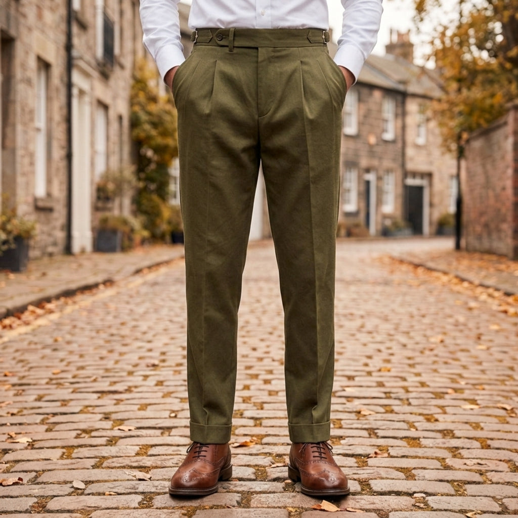 Jonathan | Mantova Cotton Twill Straight Fit Trousers
