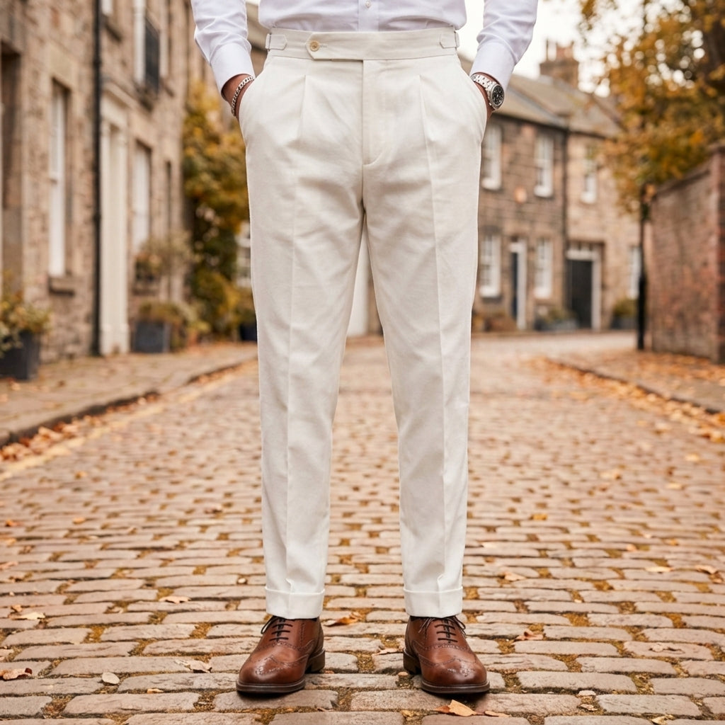 Jonathan | Mantova Cotton Twill Straight Fit Trousers