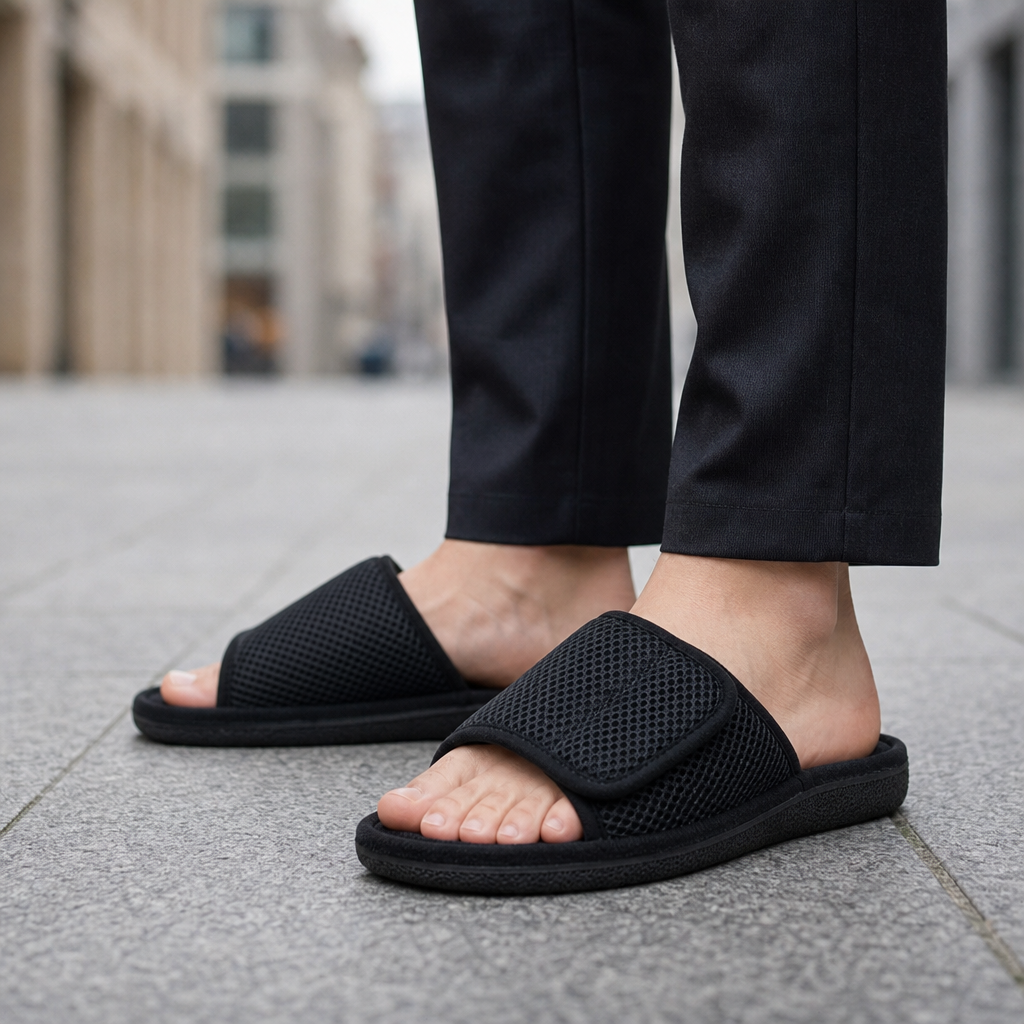 Joseph | Evora Adjustable Mesh Slide Slippers