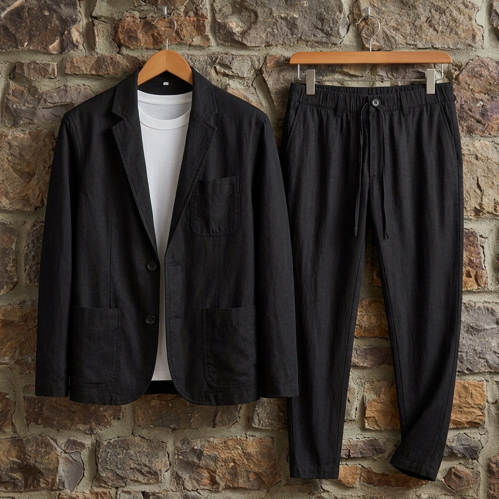 Joshua | Lucca Linen Blazer & Trouser Set