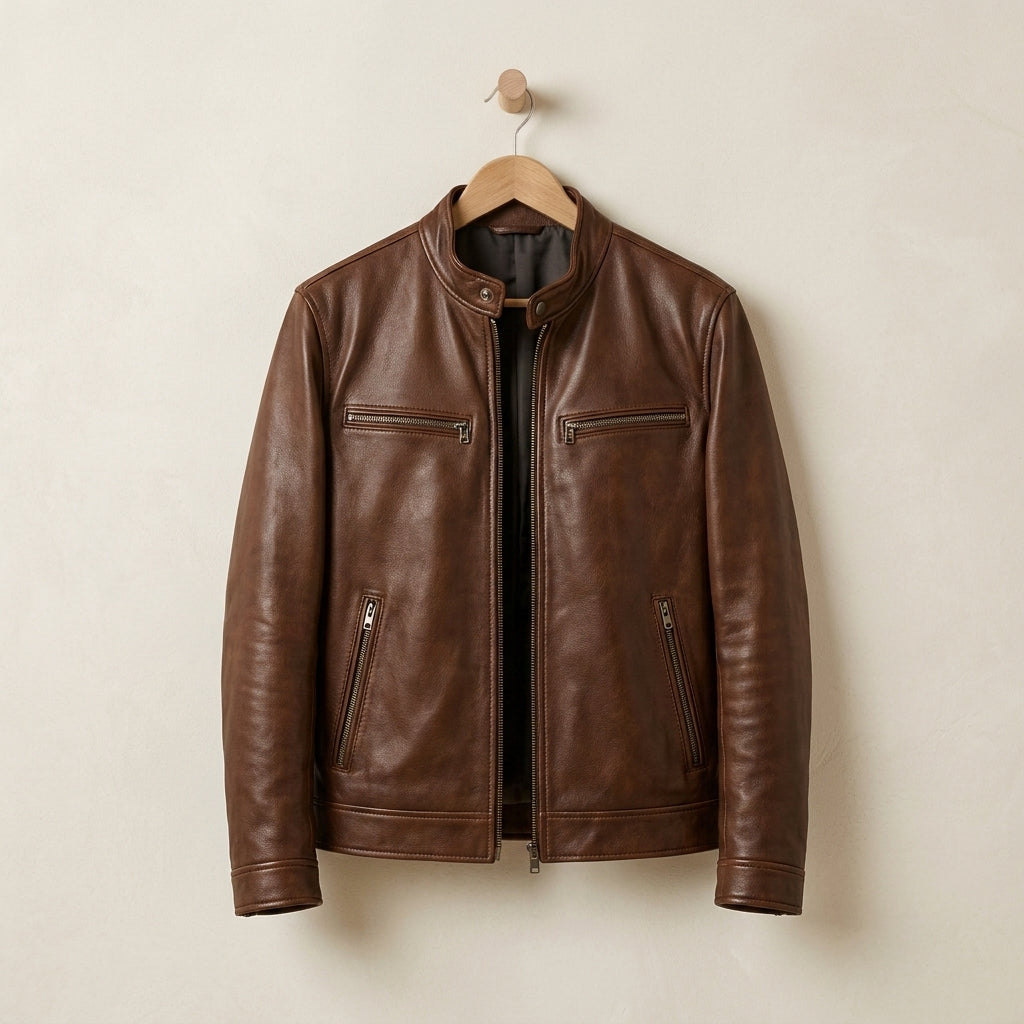 Joshua | Munich Men's Leather Biker Jacket