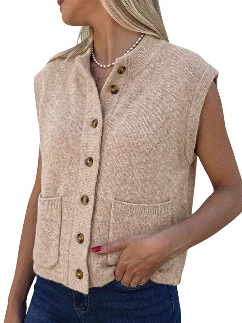 Women's Cap Sleeve Sweater – Khaki