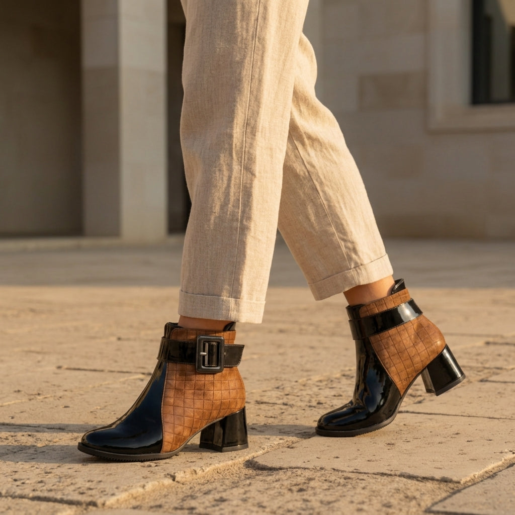 Layla | Avignon Patent Leather Ankle Boots