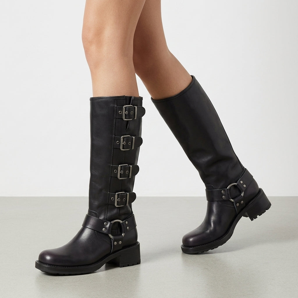 Layla | Valencia Buckle Strap Knee Boots