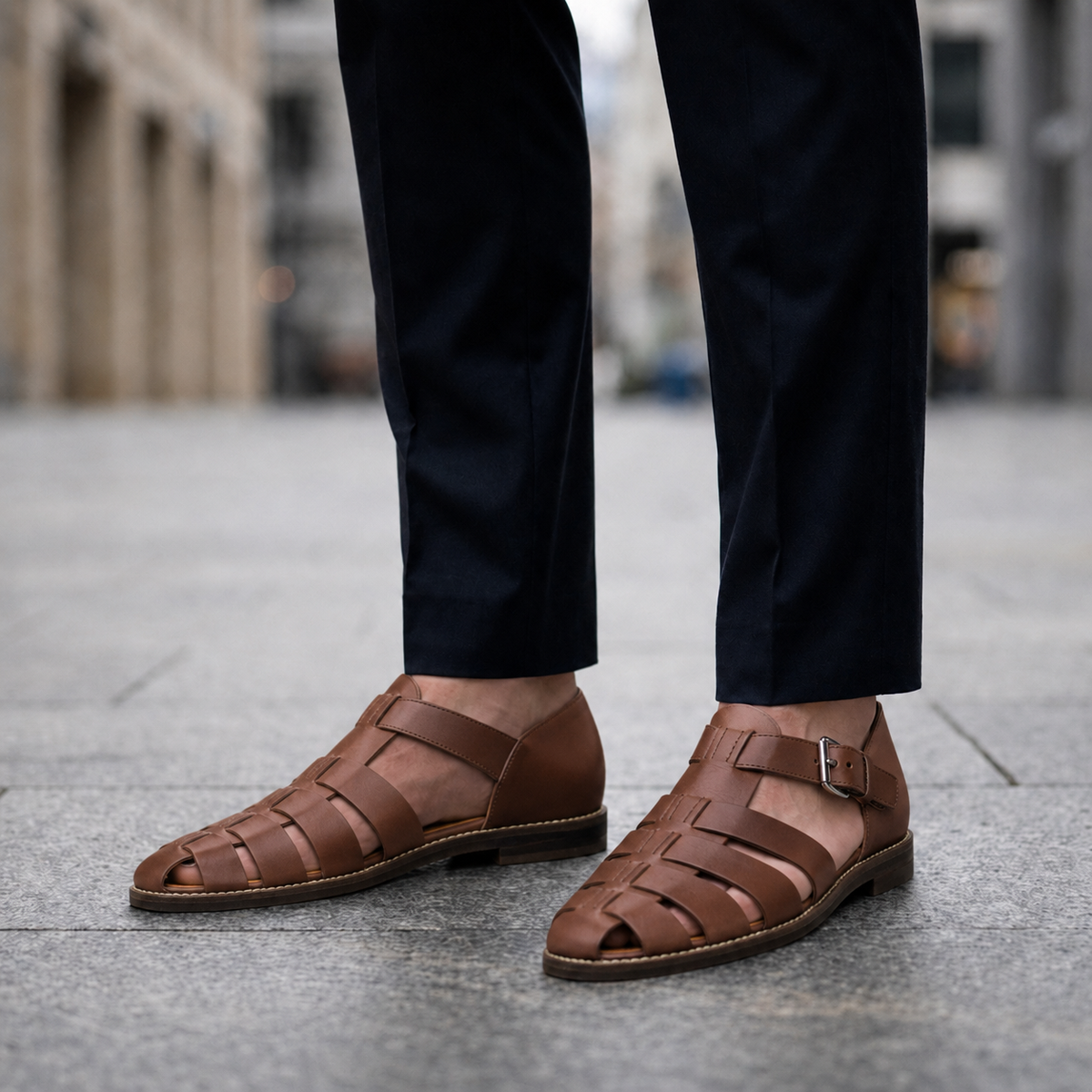 Leo | Getaria Leather Fisherman Sandals