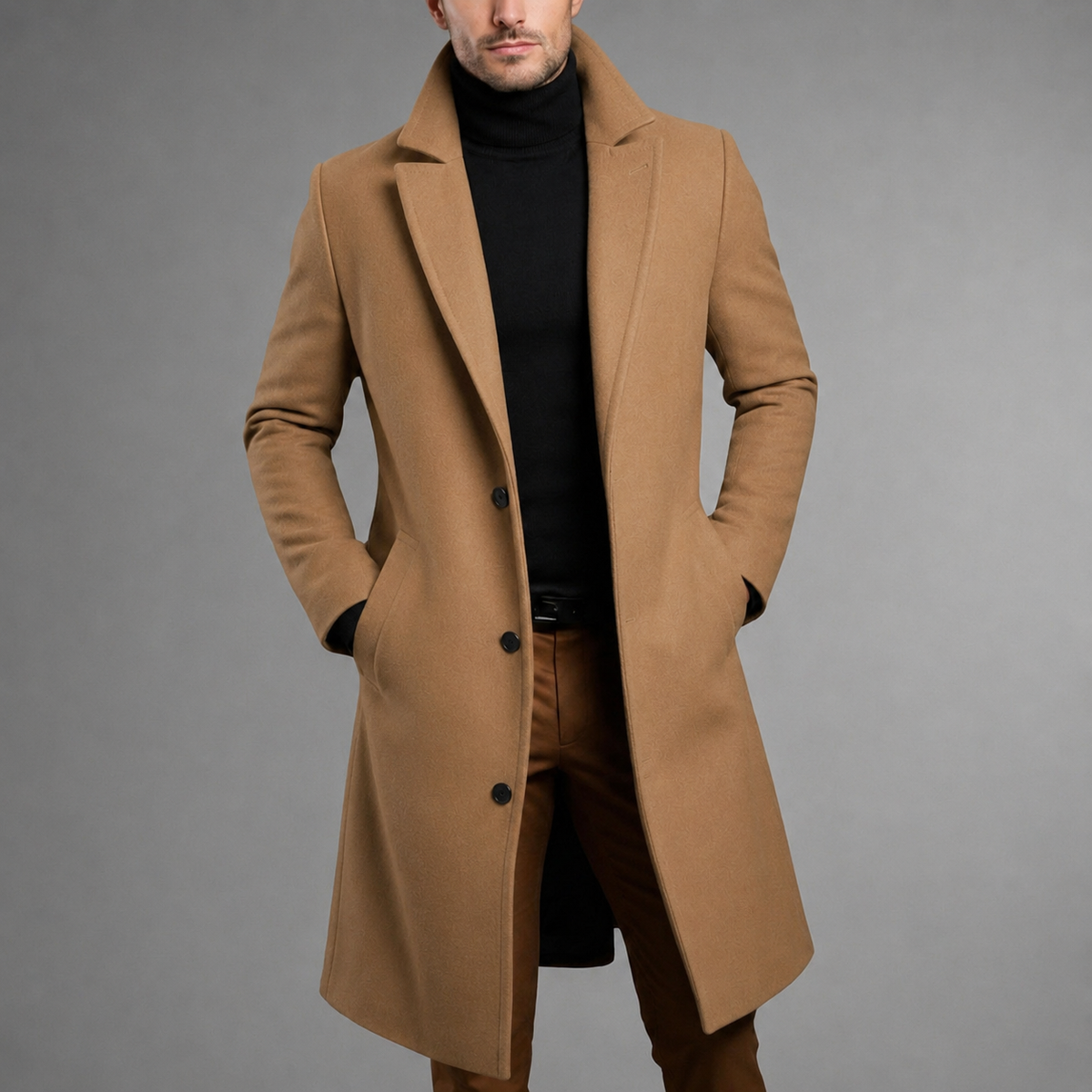Leo | Zurich Men's Slim-Fit Long Overcoat