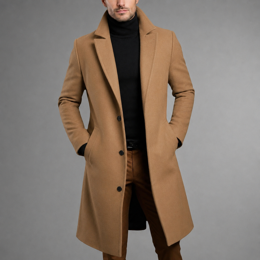 Leo | Zurich Men's Slim-Fit Long Overcoat