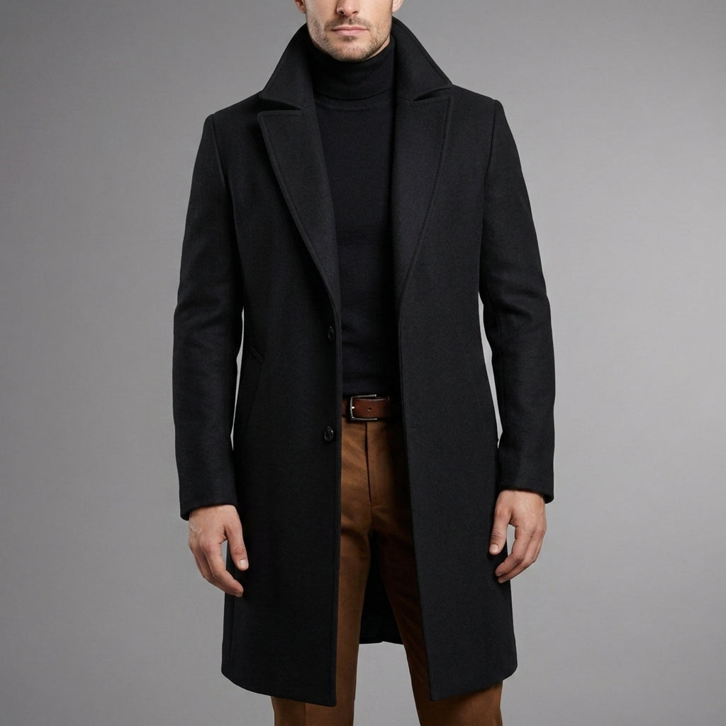 Leo | Zurich Men's Slim-Fit Long Overcoat
