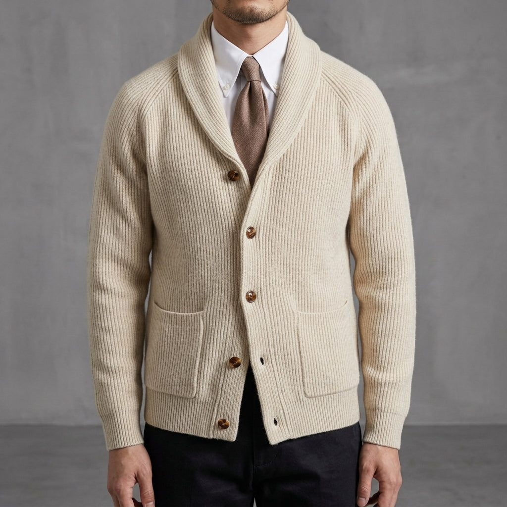 Levi | Raglan Shawl Collar Knitted Cardigan