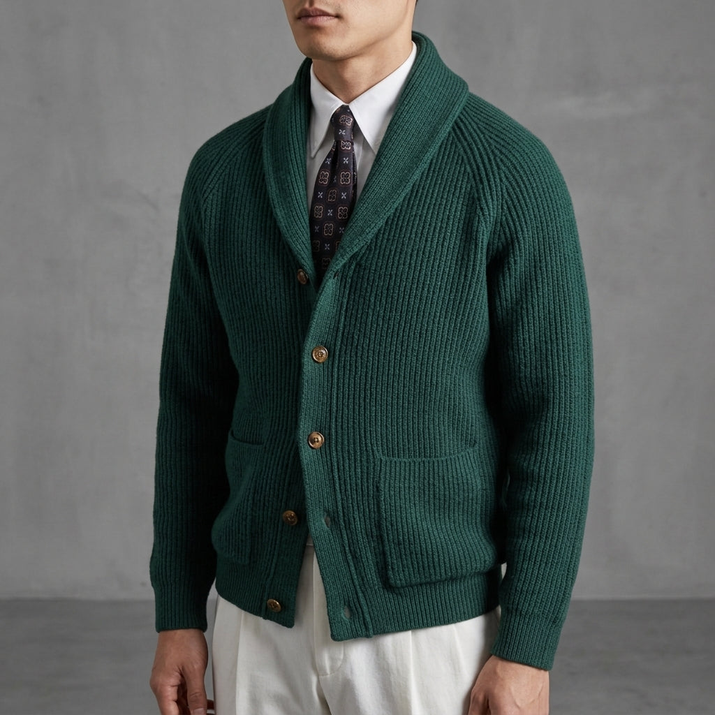 Levi | Raglan Shawl Collar Knitted Cardigan