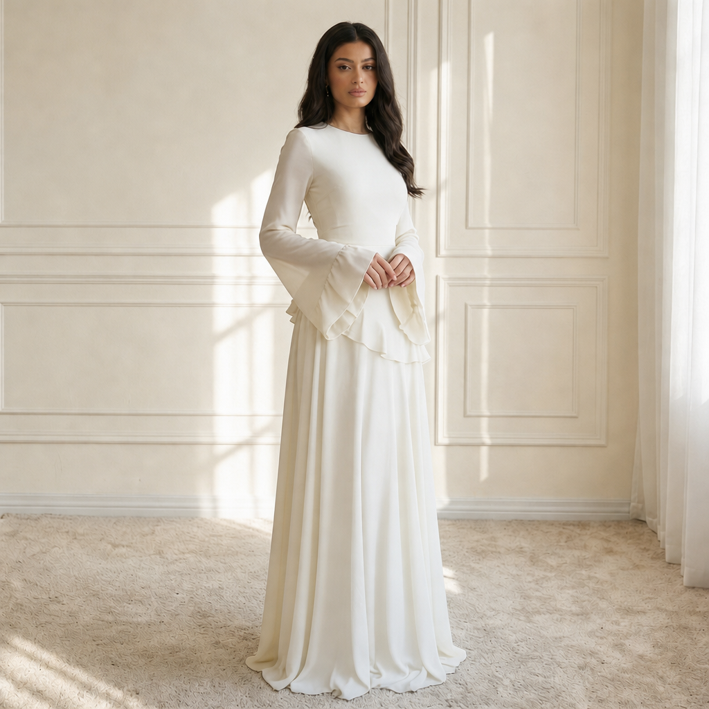 Lily | Cadaques Ruffle Flared Sleeve Maxi Dress