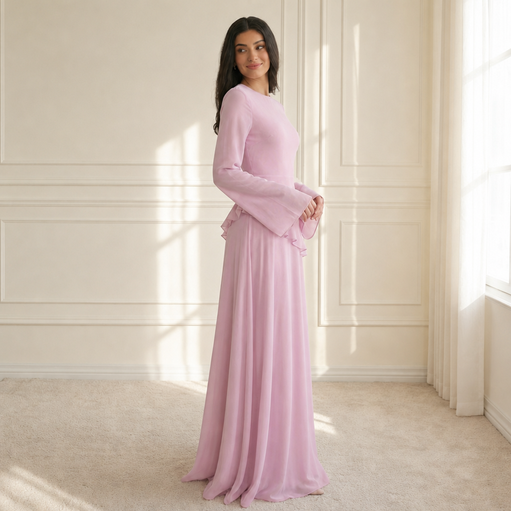 Lily | Cadaques Ruffle Flared Sleeve Maxi Dress