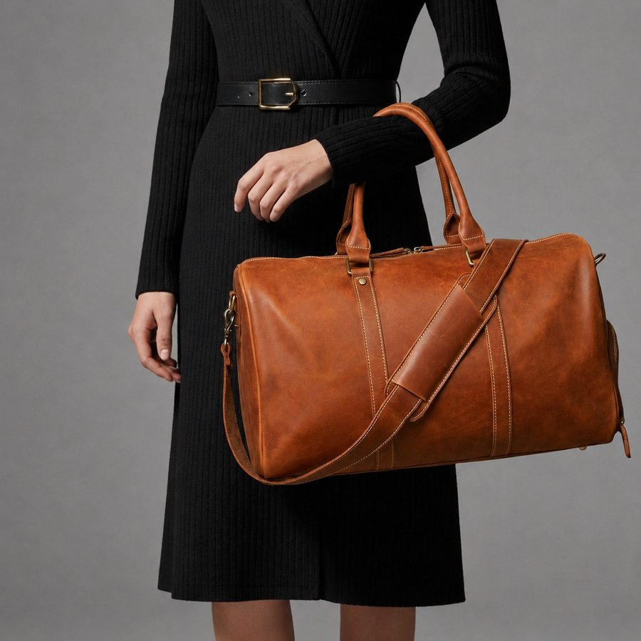 Lily | Lesvos Vintage Leather Duffel Bag