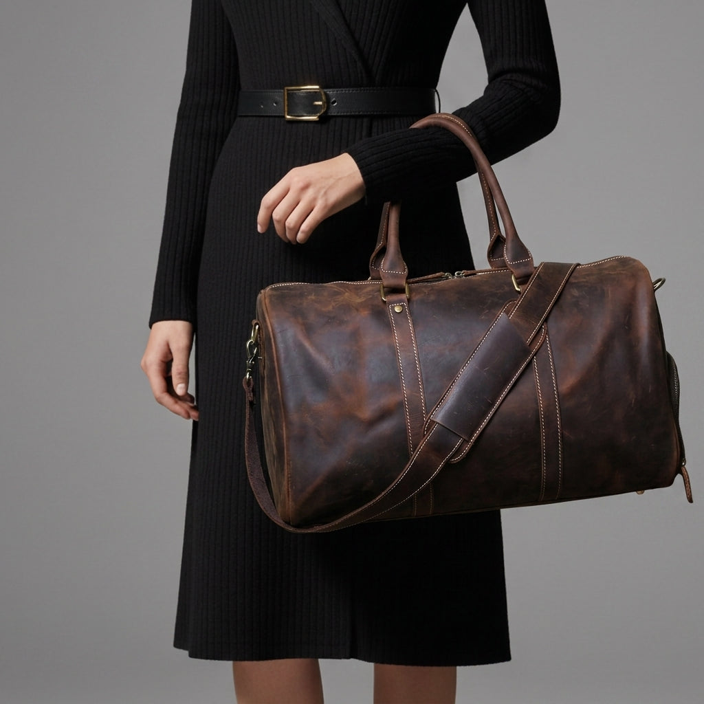 Lily | Lesvos Vintage Leather Duffel Bag