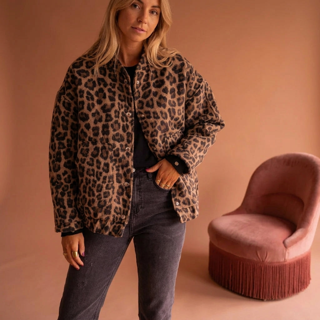Lily | Mougins Leopard Bomber Jacket