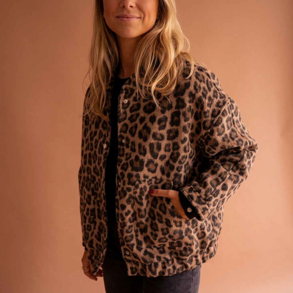 Lily | Mougins Leopard Bomber Jacket