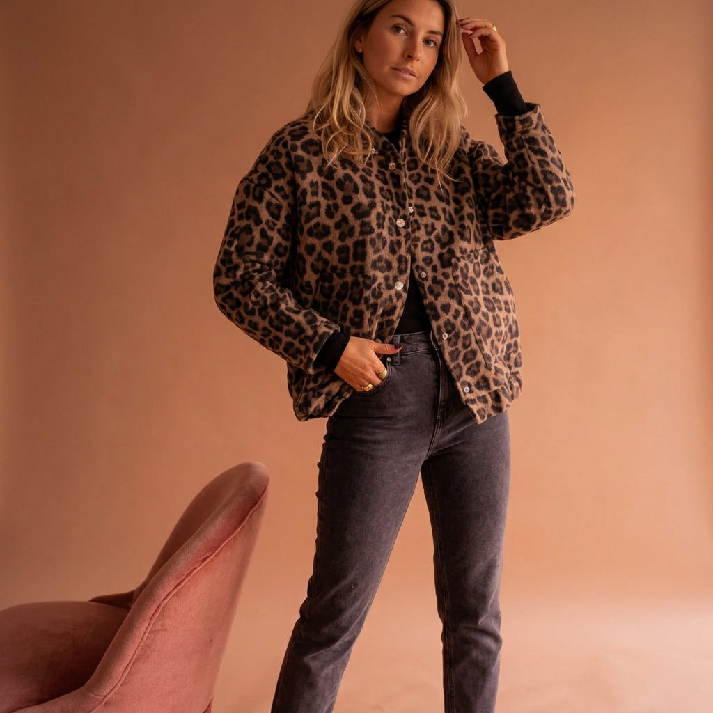 Lily | Mougins Leopard Bomber Jacket