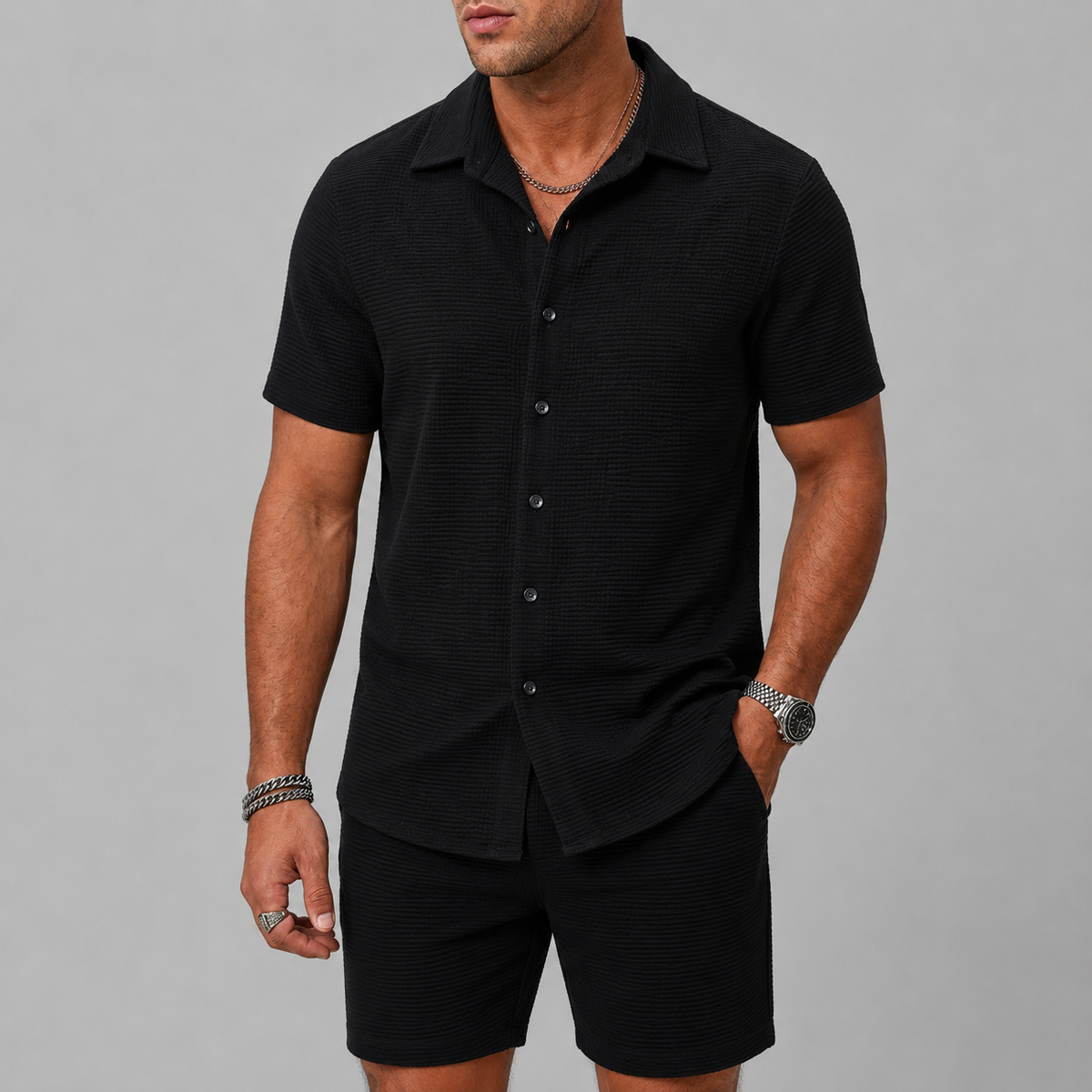 Lincoln | Porec Textured Matching Shorts Set
