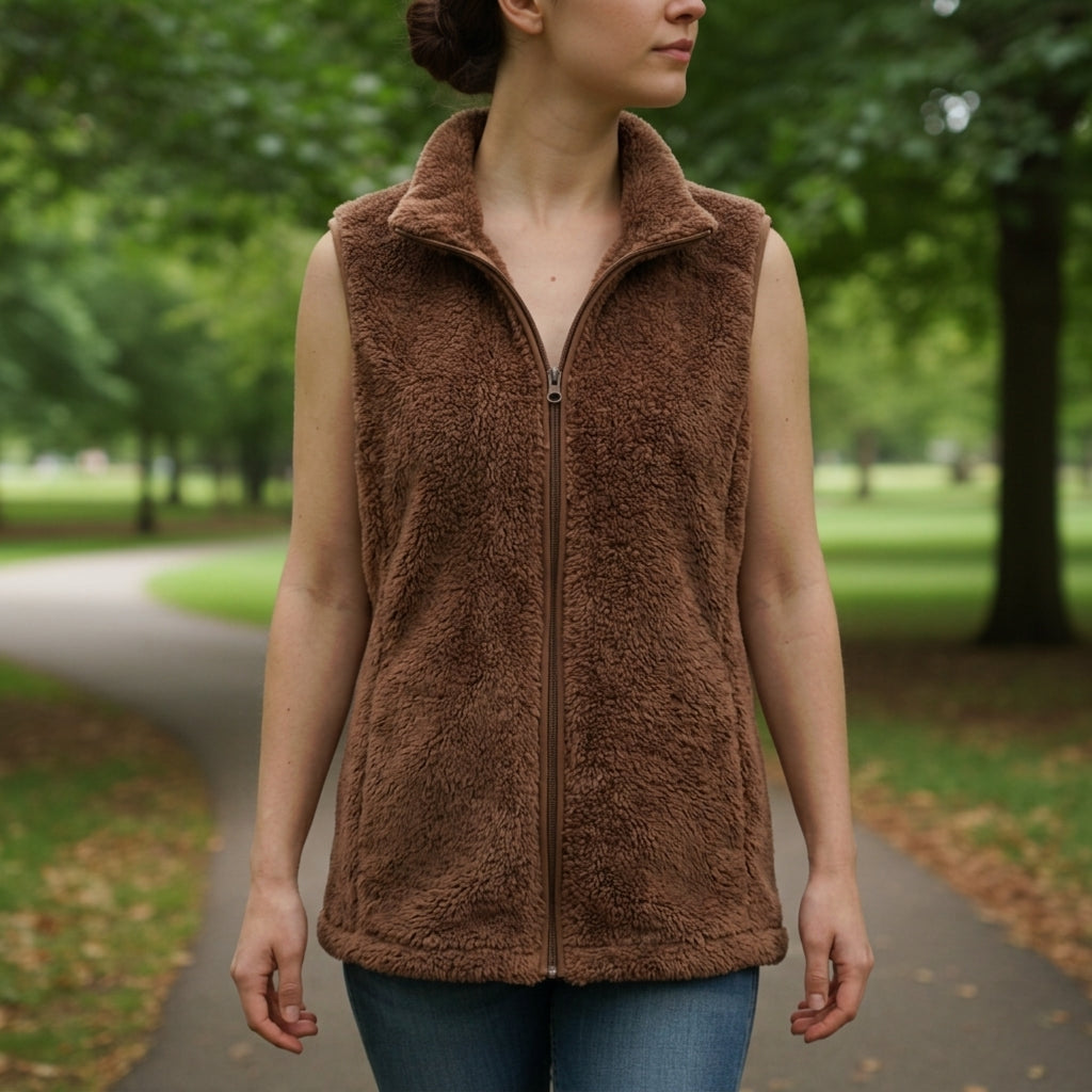Lucy | Coral Velvet Fleece Vest