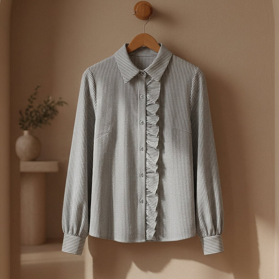 Lucy | Florence Striped Blouse with Ruffles