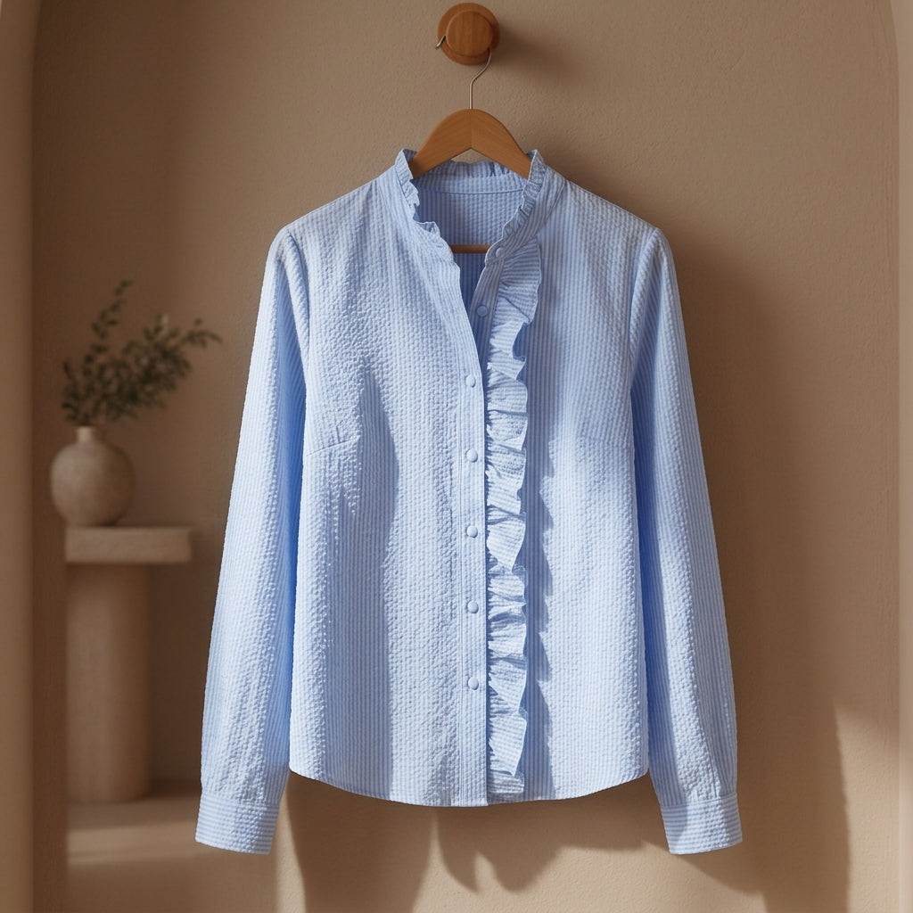 Lucy | Florence Striped Blouse with Ruffles