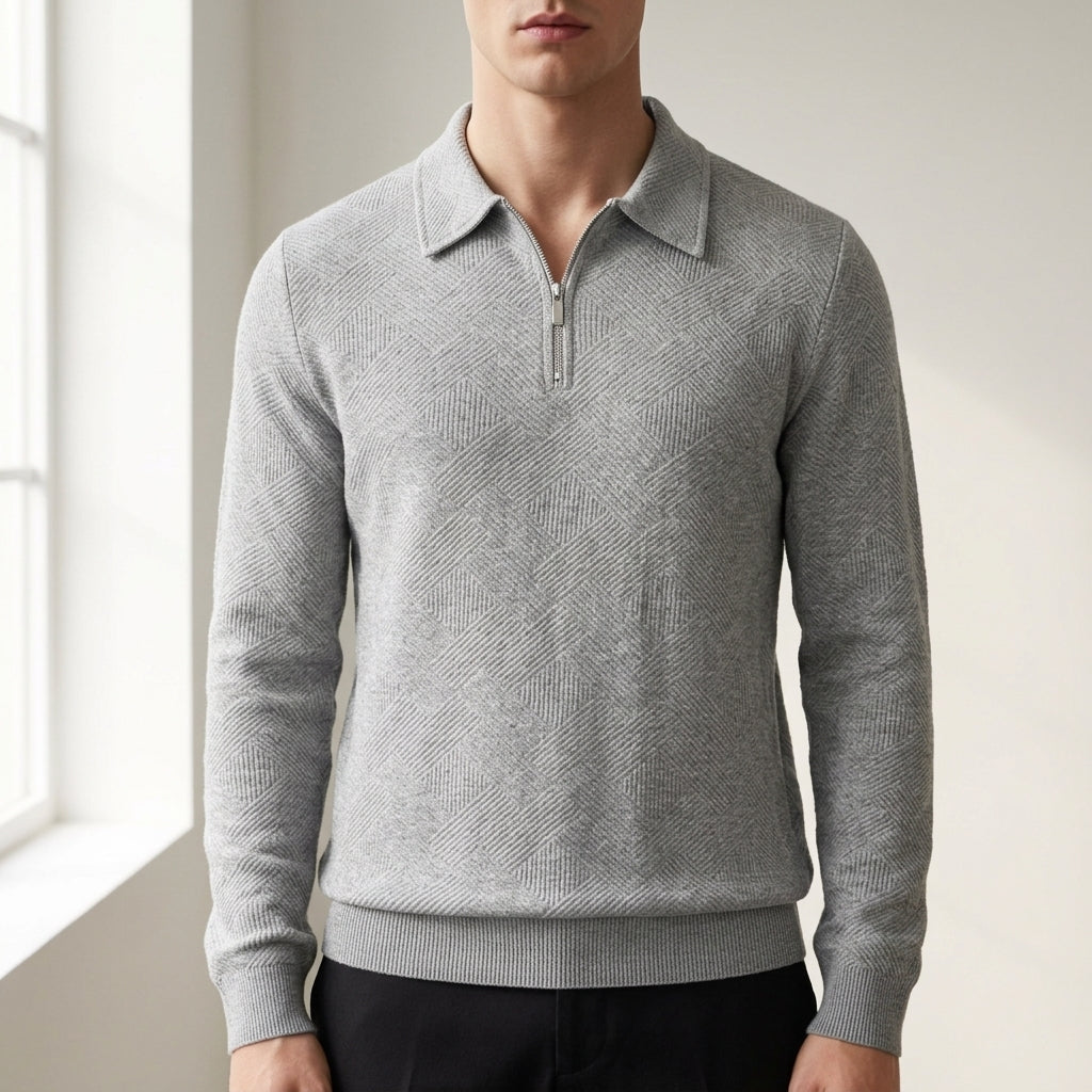Luke | Ceret Textured Quarter-Zip Sweatshirt