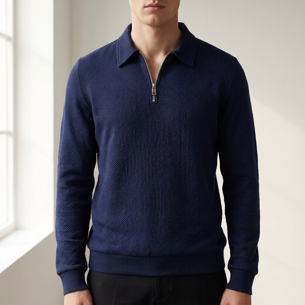 Luke | Ceret Textured Quarter-Zip Sweatshirt