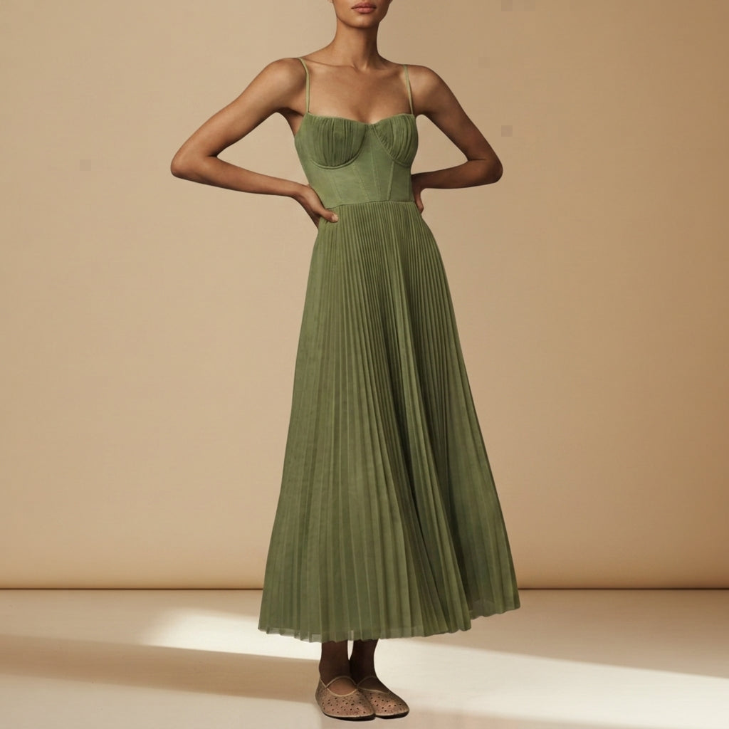 Madison | Mdina Pleated Tulle Bustier Dress