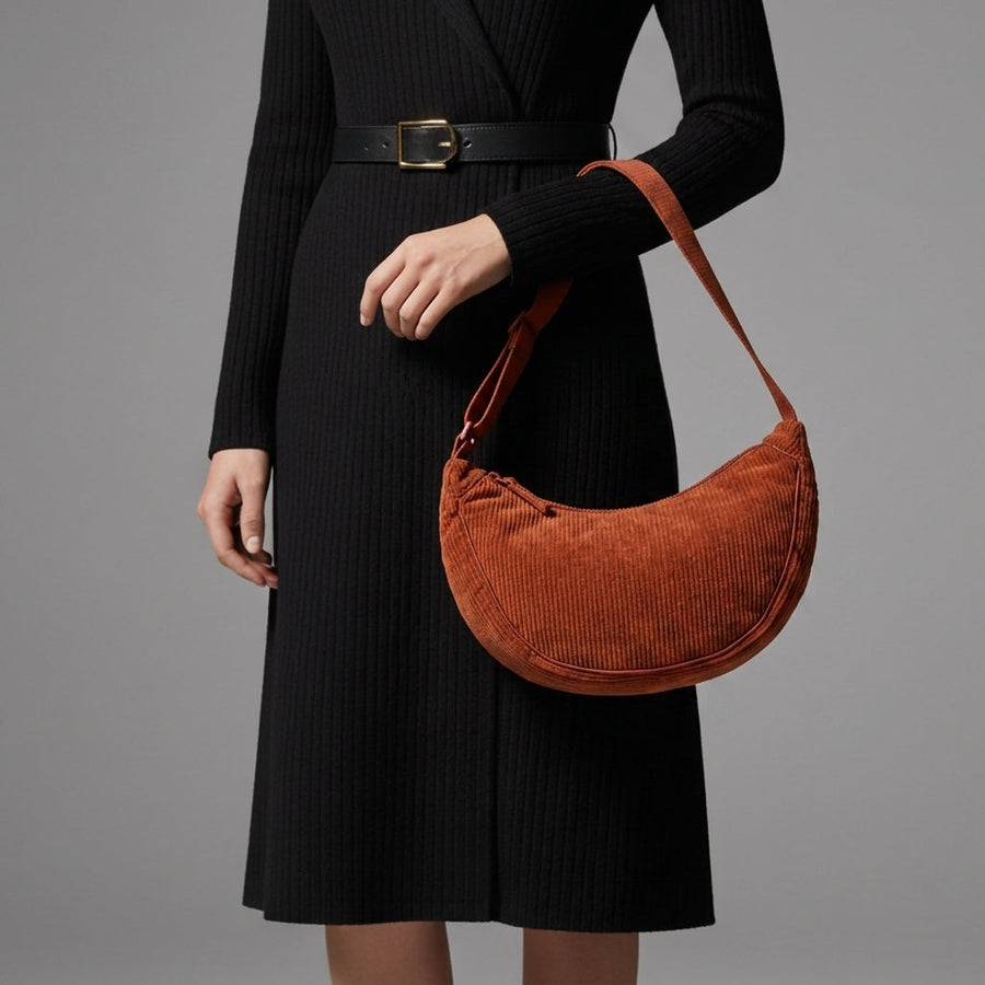 Maya | Grasse Corduroy Crescent Bag