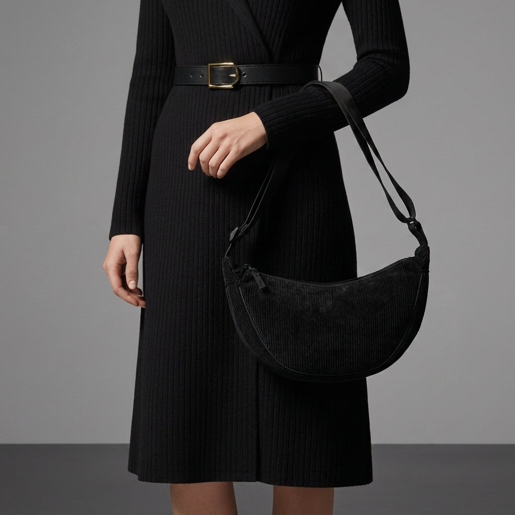 Maya | Grasse Corduroy Crescent Bag