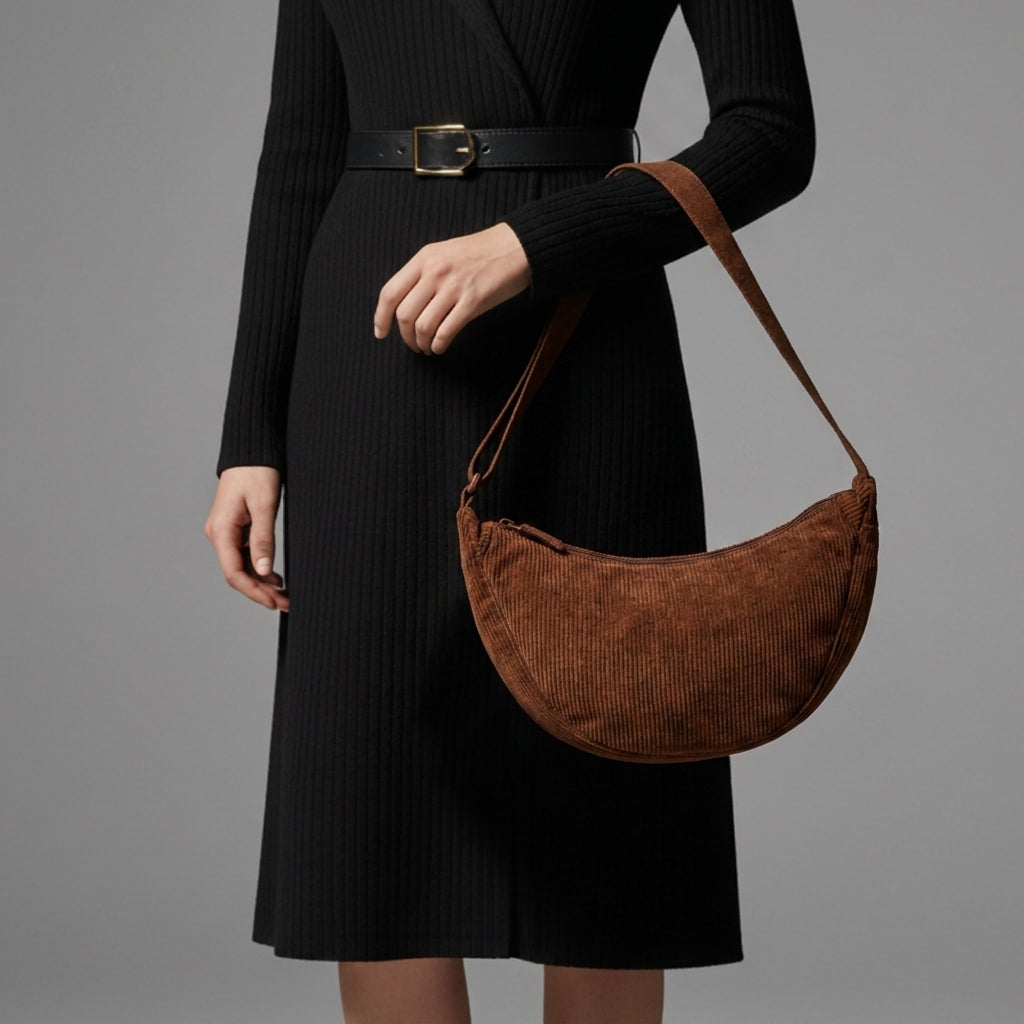 Maya | Grasse Corduroy Crescent Bag