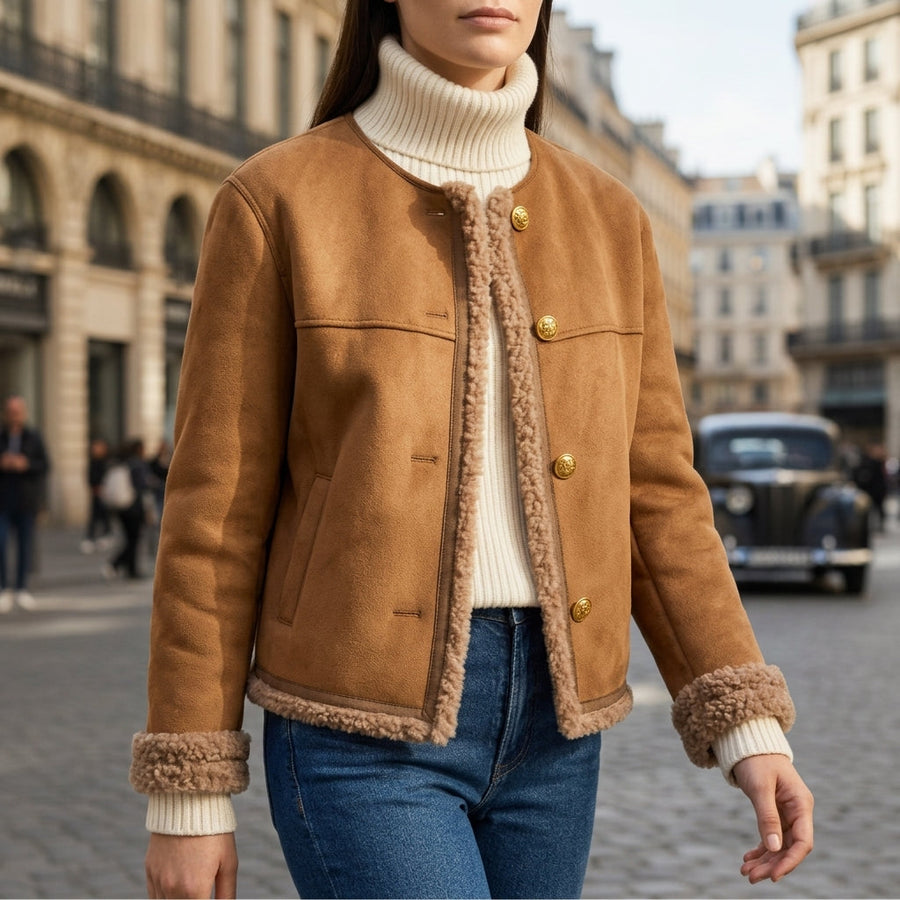 Maya | Rabat Shearling Trim Jacket