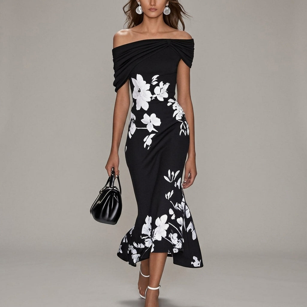 Mia | Christiana Off-Shoulder Floral Midi Dress