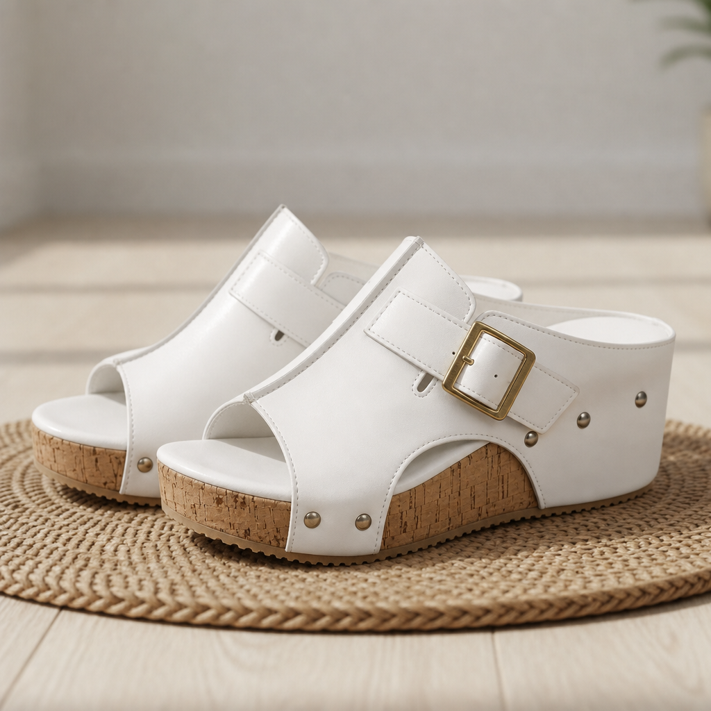Mia | Merano Cork Wedge Platform Sandals