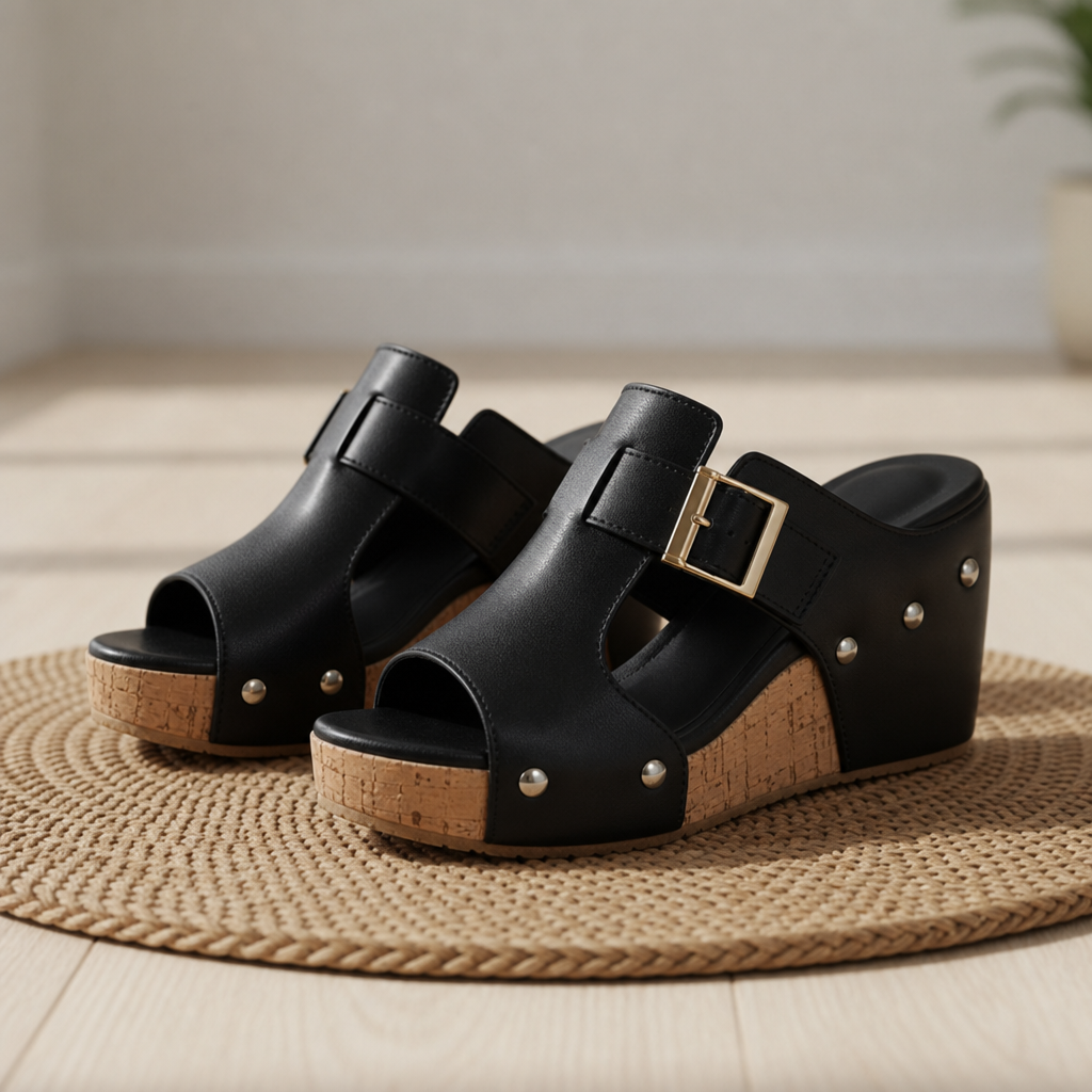 Mia | Merano Cork Wedge Platform Sandals