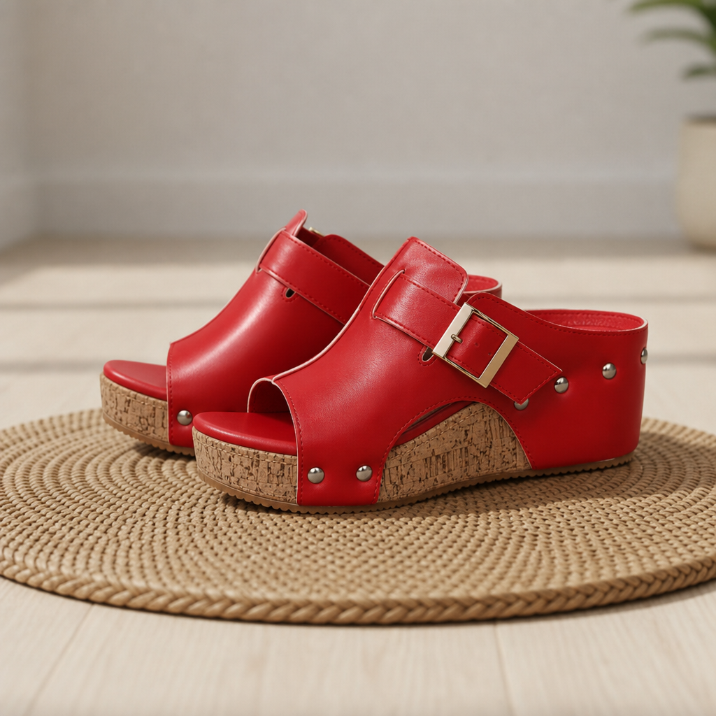Mia | Merano Cork Wedge Platform Sandals