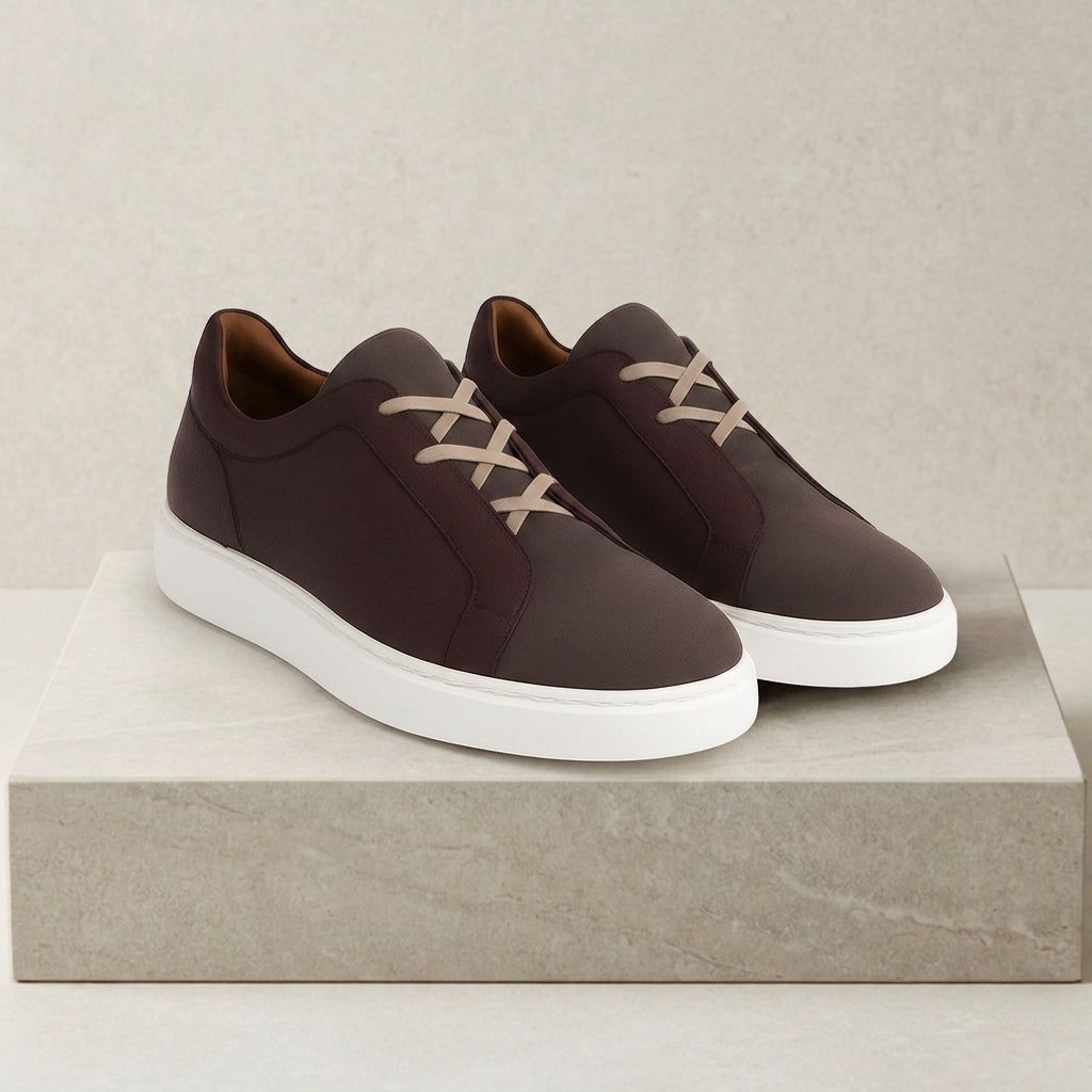 Michael | Obsidian Tonal Leather Slip-On Trainer