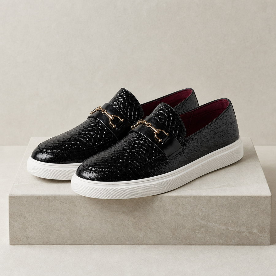 Miles | Arles Croc Embossed Loafers