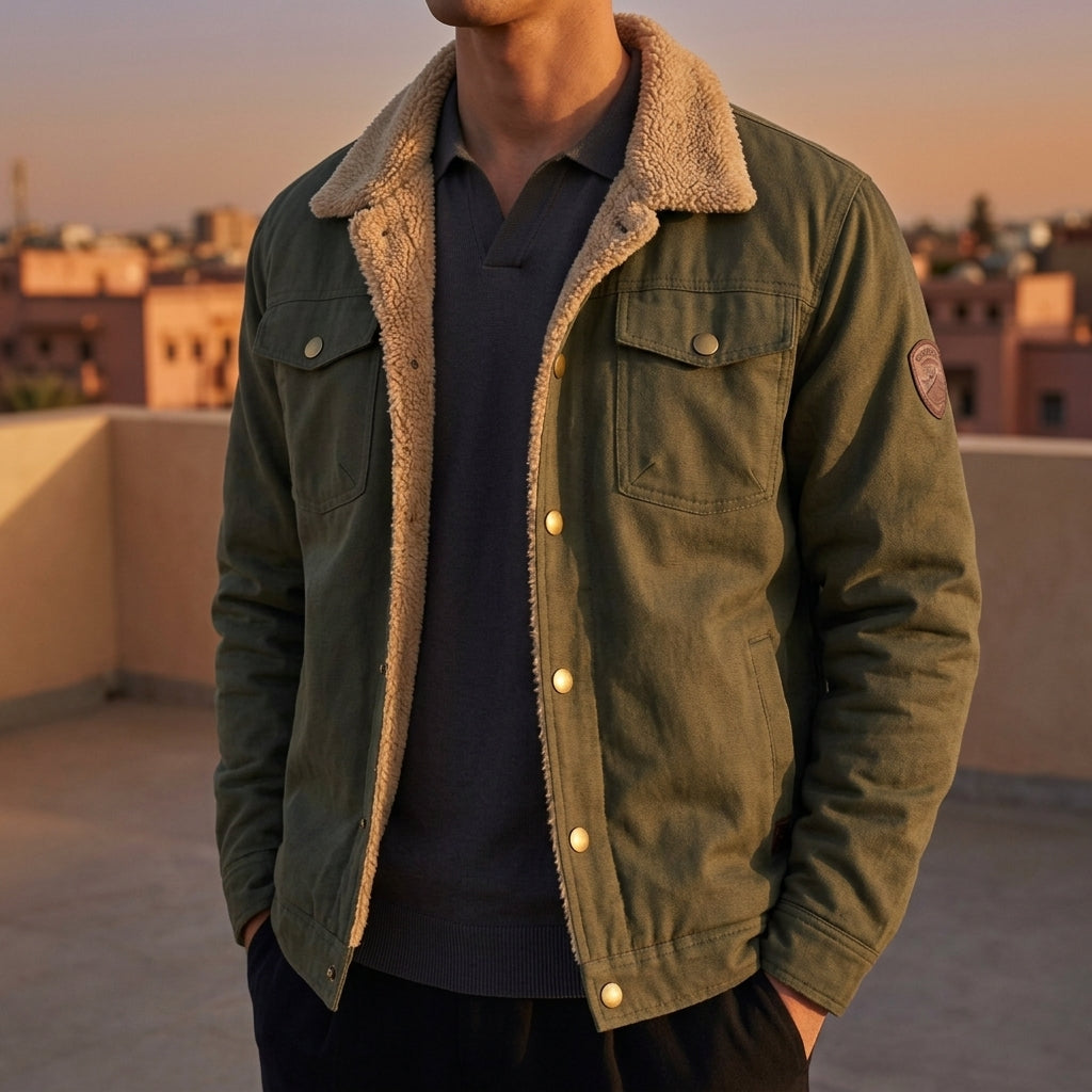 Miles | Bergen Men's Sherpa Collar Button-Down Jacket