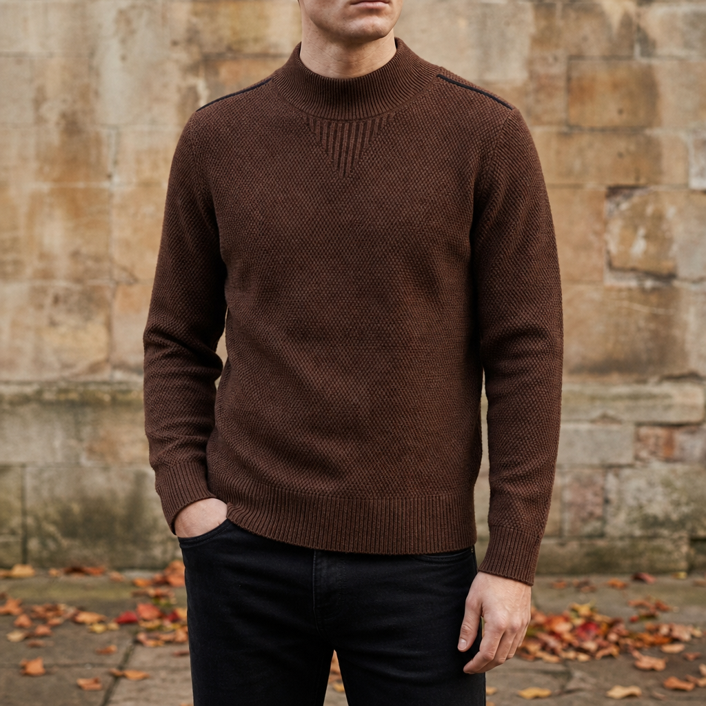 Miles | Lerici Jacquard Mock Neck Sweater