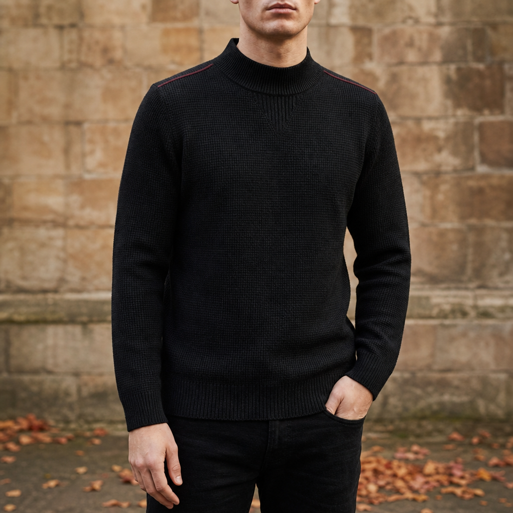 Miles | Lerici Jacquard Mock Neck Sweater