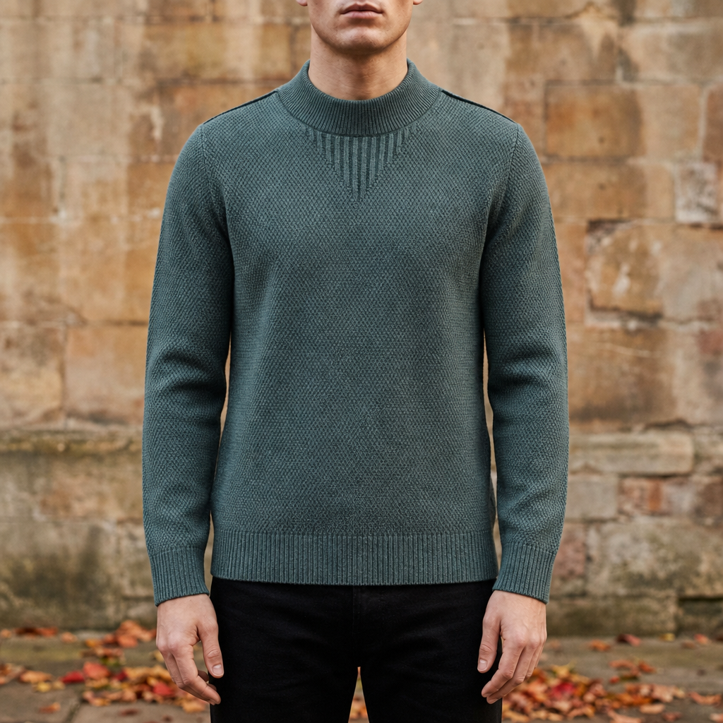 Miles | Lerici Jacquard Mock Neck Sweater