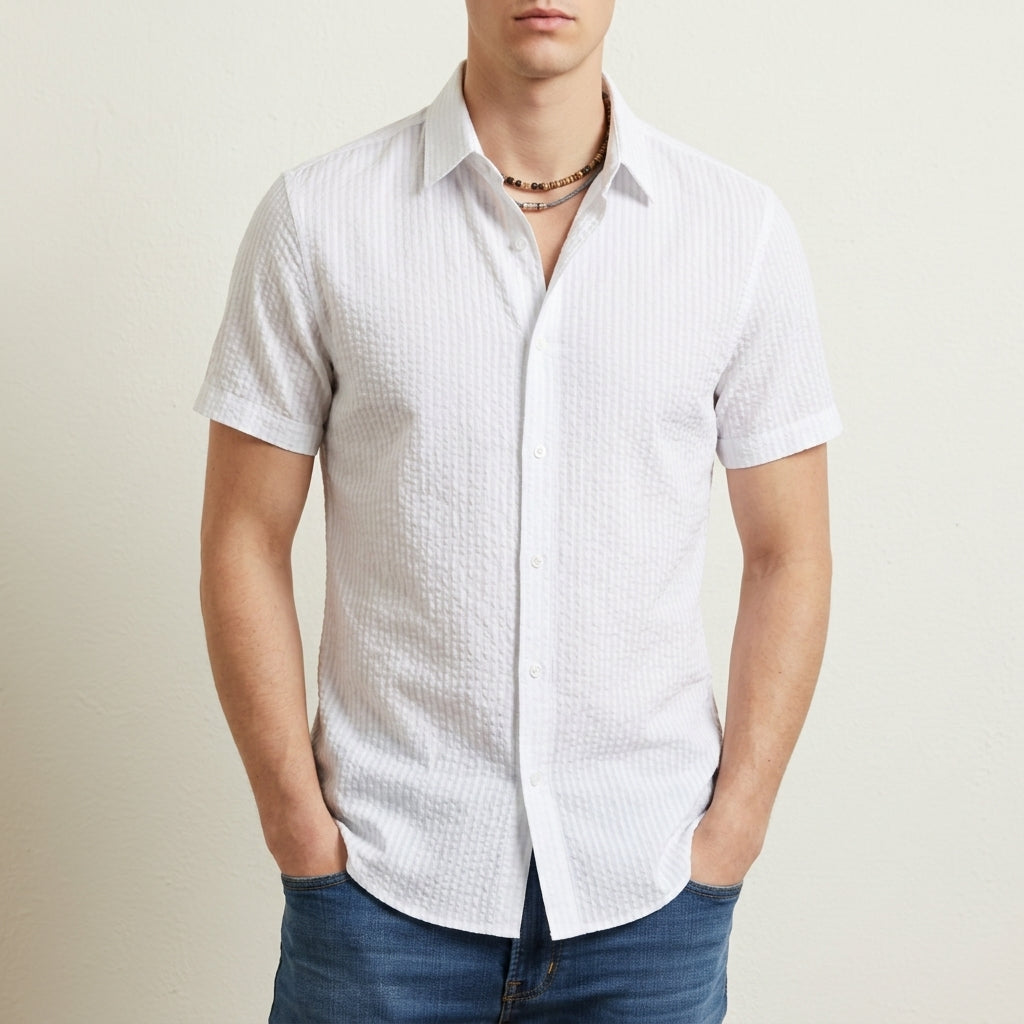Miles | Sitia Striped Short Sleeve Shirt