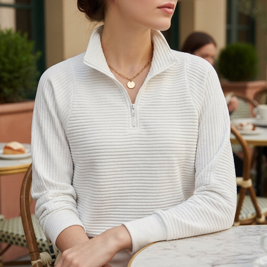 Natalie | Lille Half Zip Funnel Neck Sweater