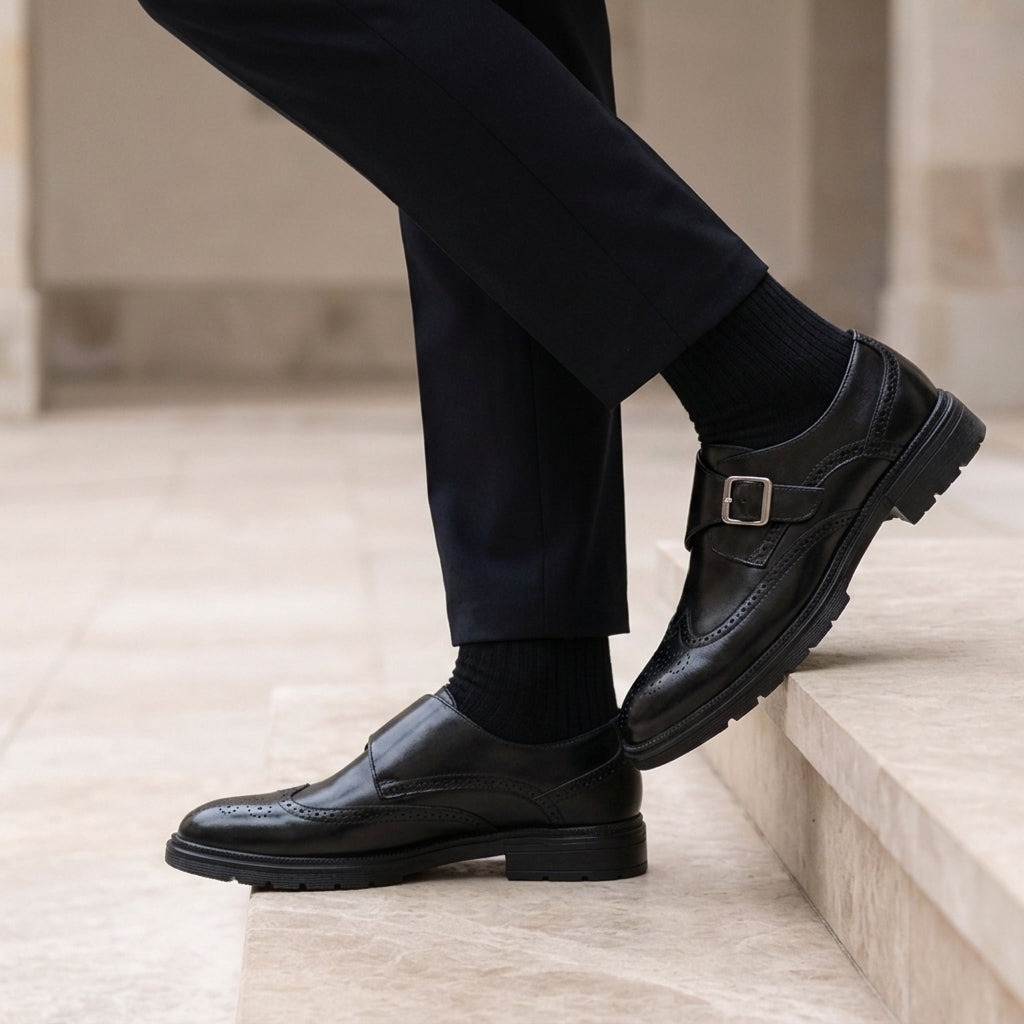 Noah | Calvero Brogue Monk Strap Shoes